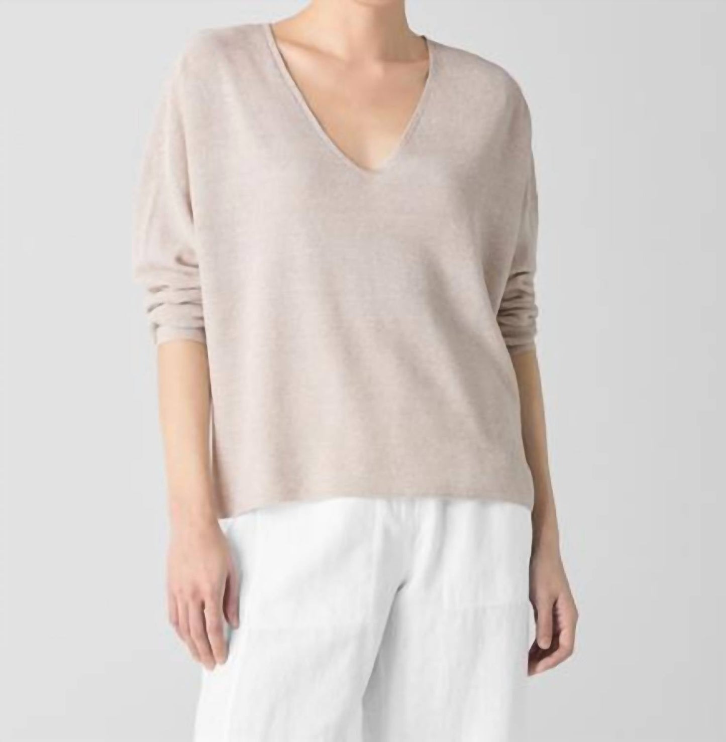 Eileen Fisher - Organic Linen Cotton V-Neck Top