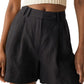 & Other Stories Relaxed Fit Linen Shorts in Black, Size 10