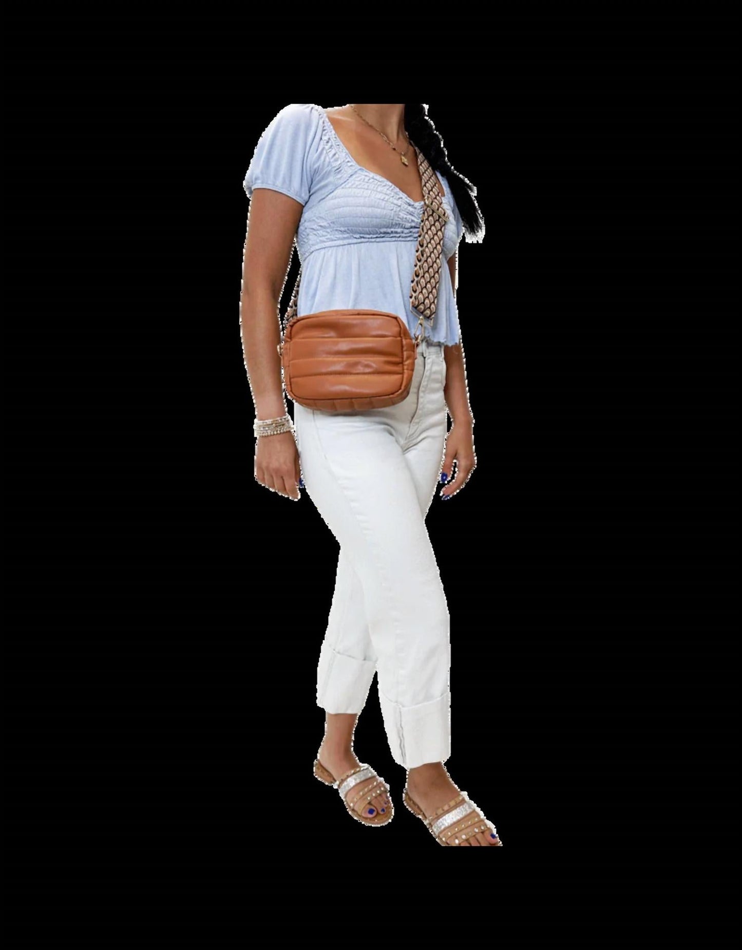 Ahdorned - Women's Sadie Quilted Faux Leather Zip Bag