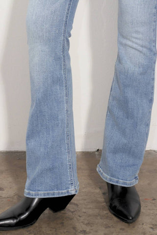 Artemis Vintage - Calça Jeans Bootcut Feminina com Elástico e Cintura Alta