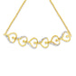 10K Yellow Gold over .925 Sterling Silver Diamond Accented Open Hearts 6â€-9â€ Adjustable Chain Bolo Bracelet