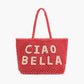 America & Beyond - Women's Ciao Bella Beaded Macrame Jute Tote Bag