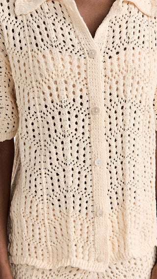 Line And Dot - Poppie Short Sleeve Crochet Blouse