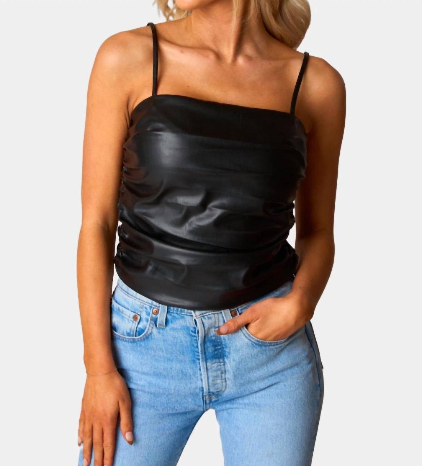 Buddylove - Vegan Leather Cropped Tank Top