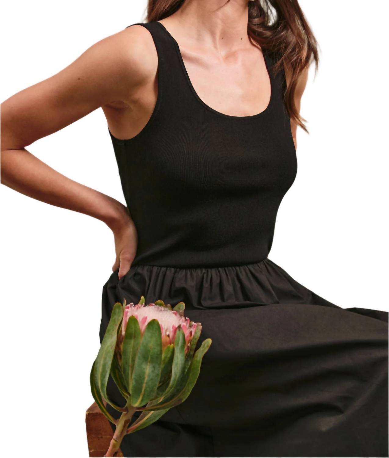 Naadam - Mixed Media Long Twist Maxi Dress