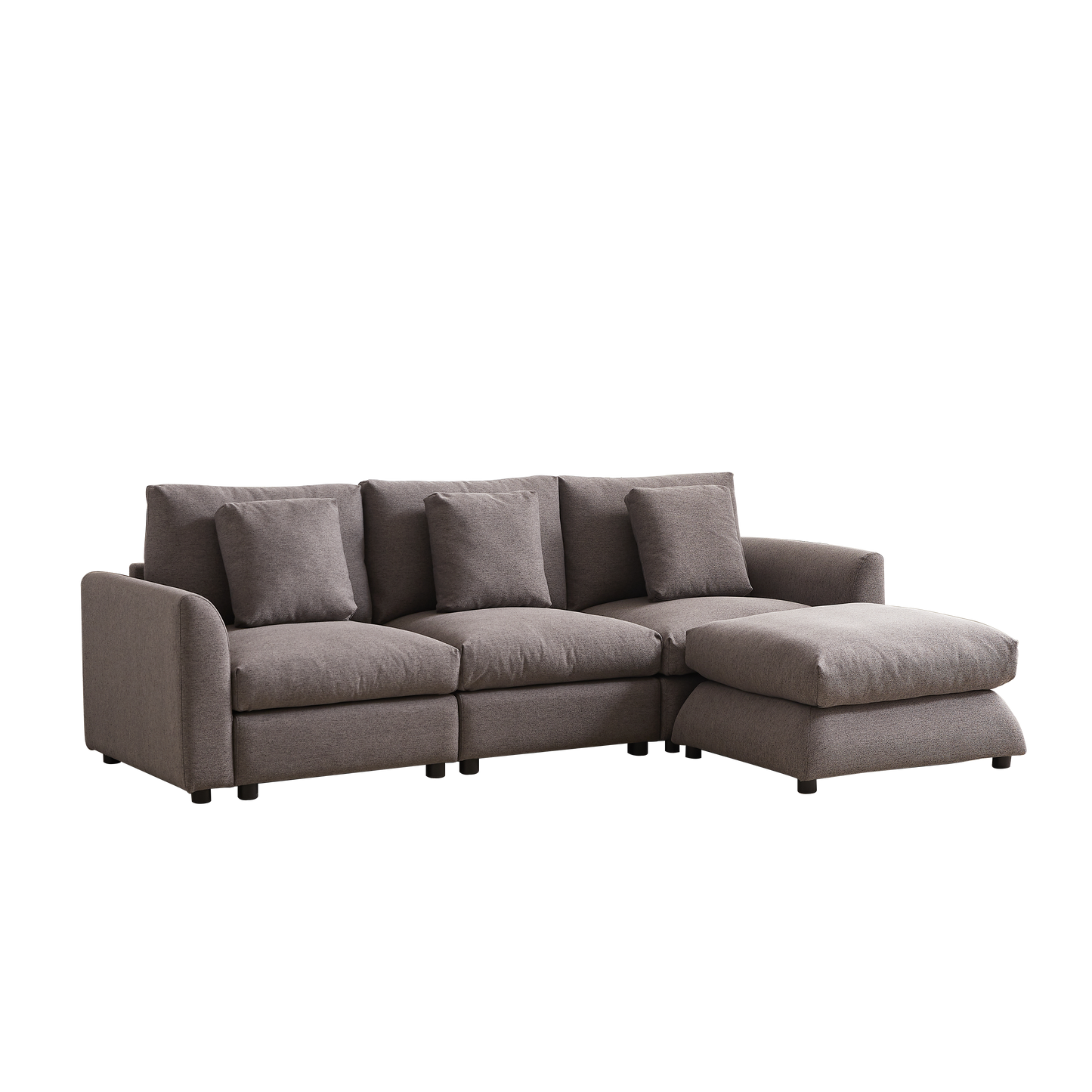 102.2 Inch Combination Modular Sofa with Ottoman Grey