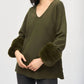 Joseph Ribkoff - Faux Fur V-neck Tunic