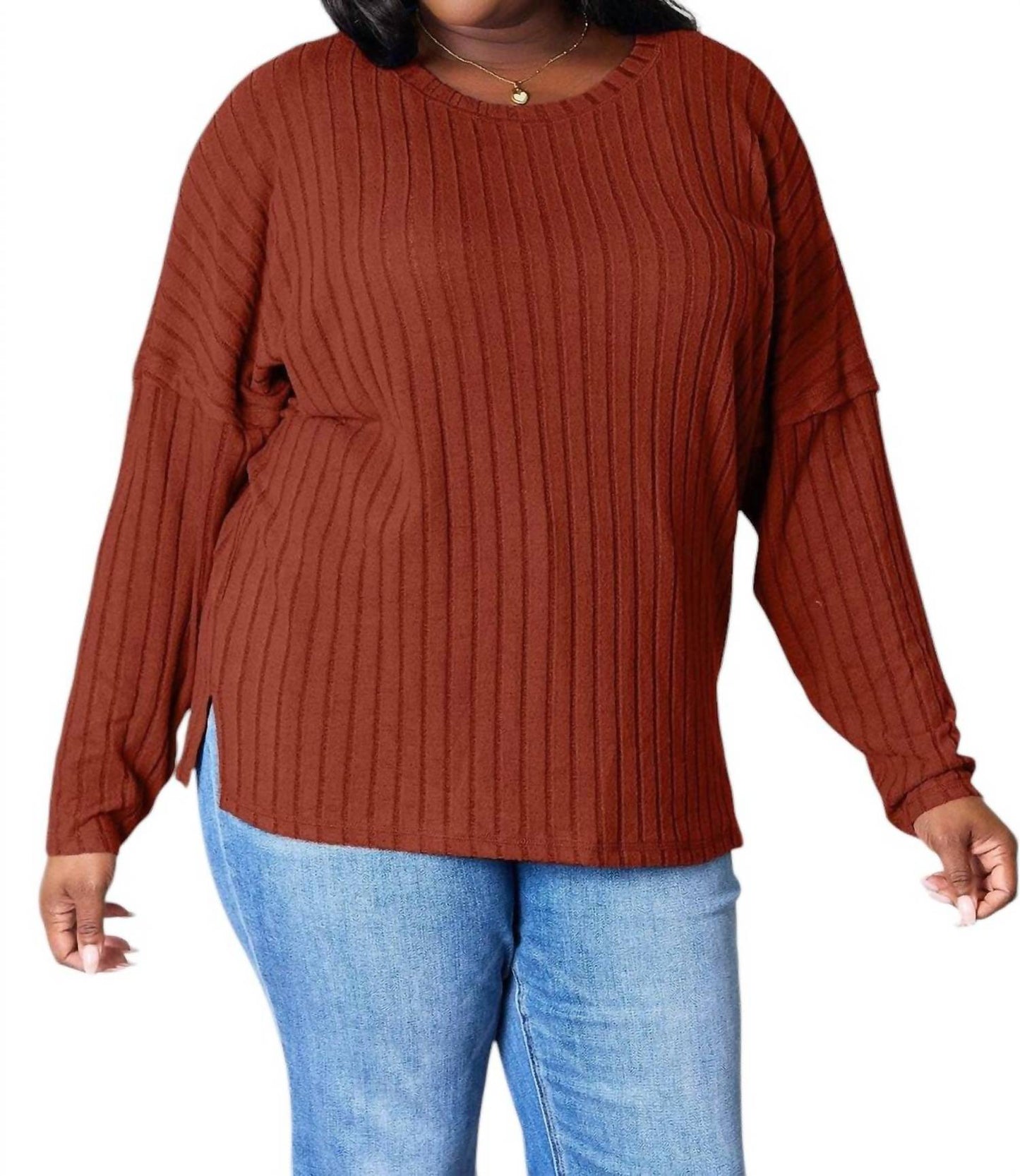 Basic Bae - Sophisticated Ribbed Knit Top