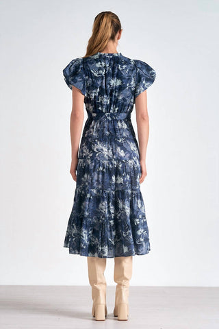 Elan - Vestido Floral Manga Bufante