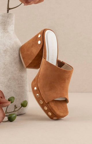 Oasis Society - The Leona - Studded Suede Platform Heels