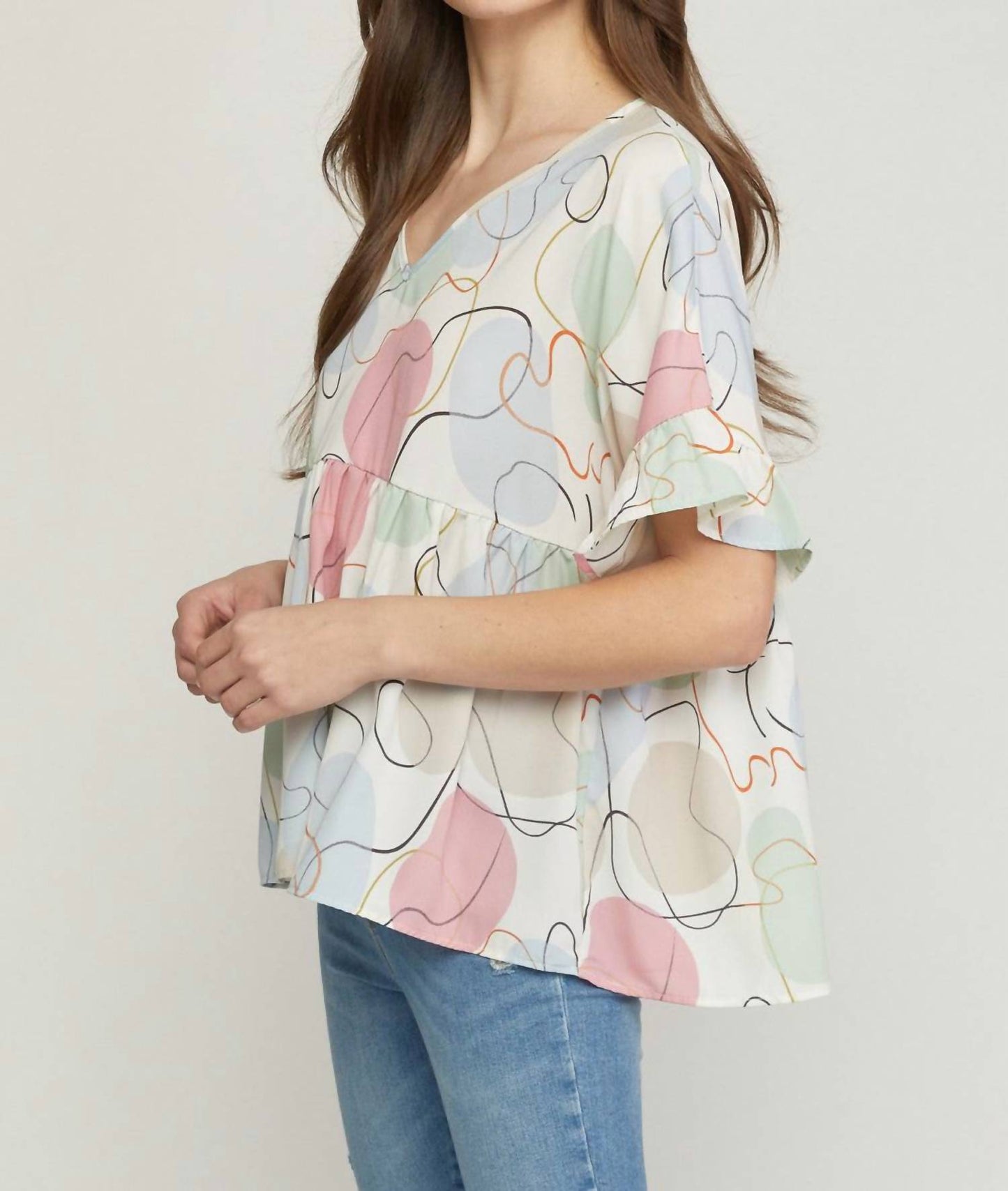 Entro - Abstract Peplum Top