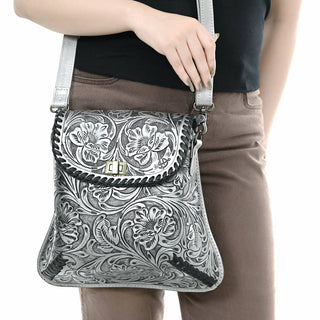 American Darling - Women's Floral Hand-tooled Genuine Leather Small Crossbody Bag