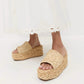 Loeffler Randall - Women's Natural Aaron Platform Raffia Mules
