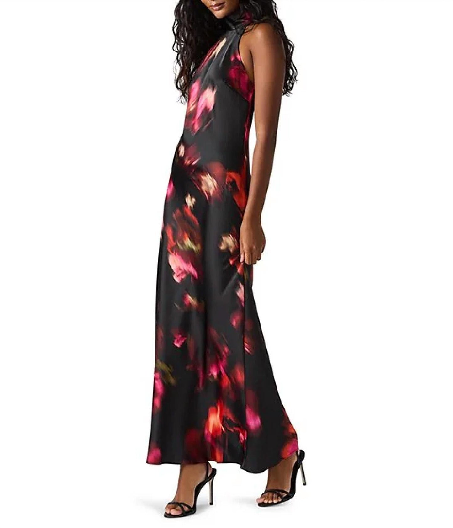 Steve Madden - Lara Satin High Neck Sleeveless Maxi Dress