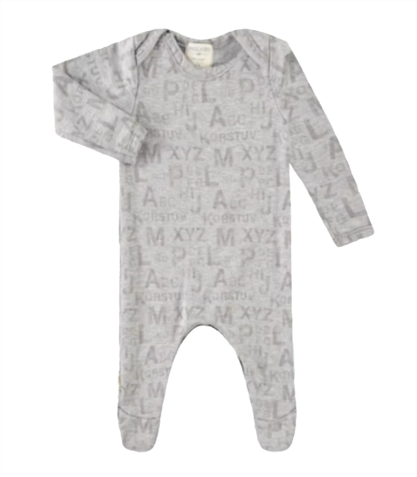 Paigelauren - Babys Heathered Abc Fleece Lap Tee Footie Romper