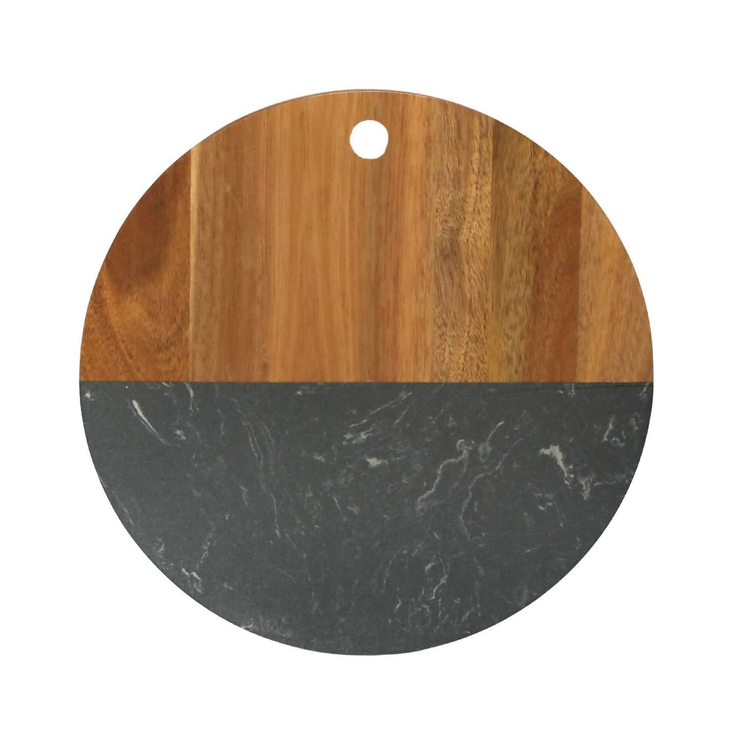 Creative Gifts International - Marble and Acacia Wood Round Board