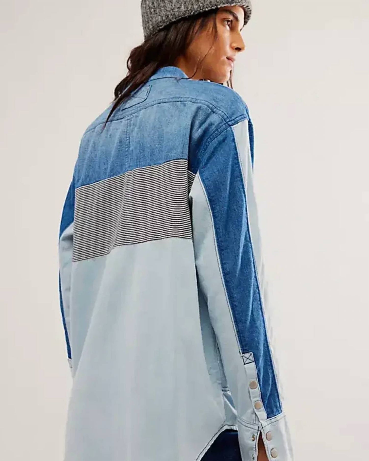 Free People - Moto Color Block Shirt