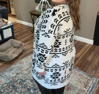 Andree By Unit - Aztec Print Sweater Cardigan