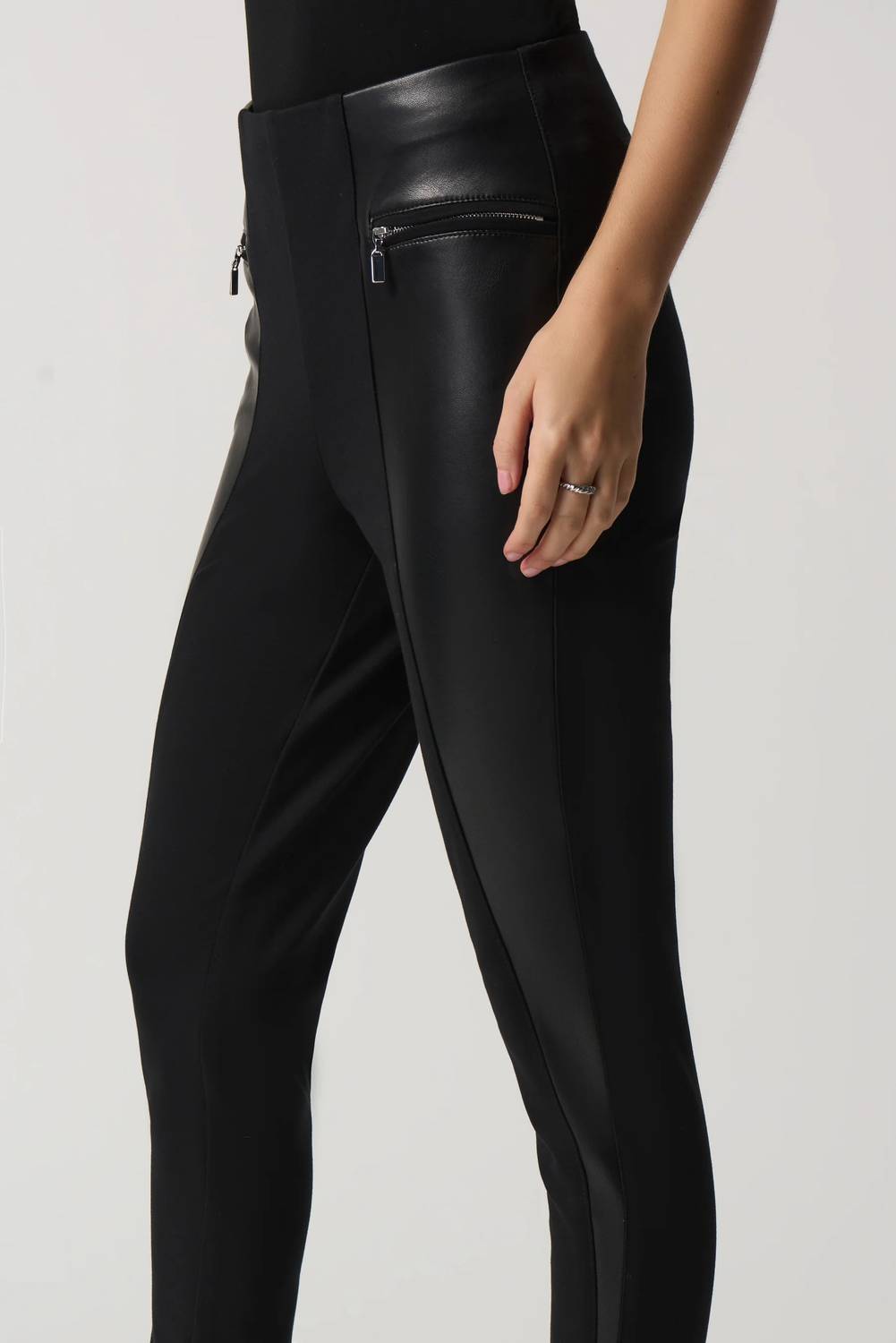 Joseph Ribkoff - Faux-Leather Panel Leggings