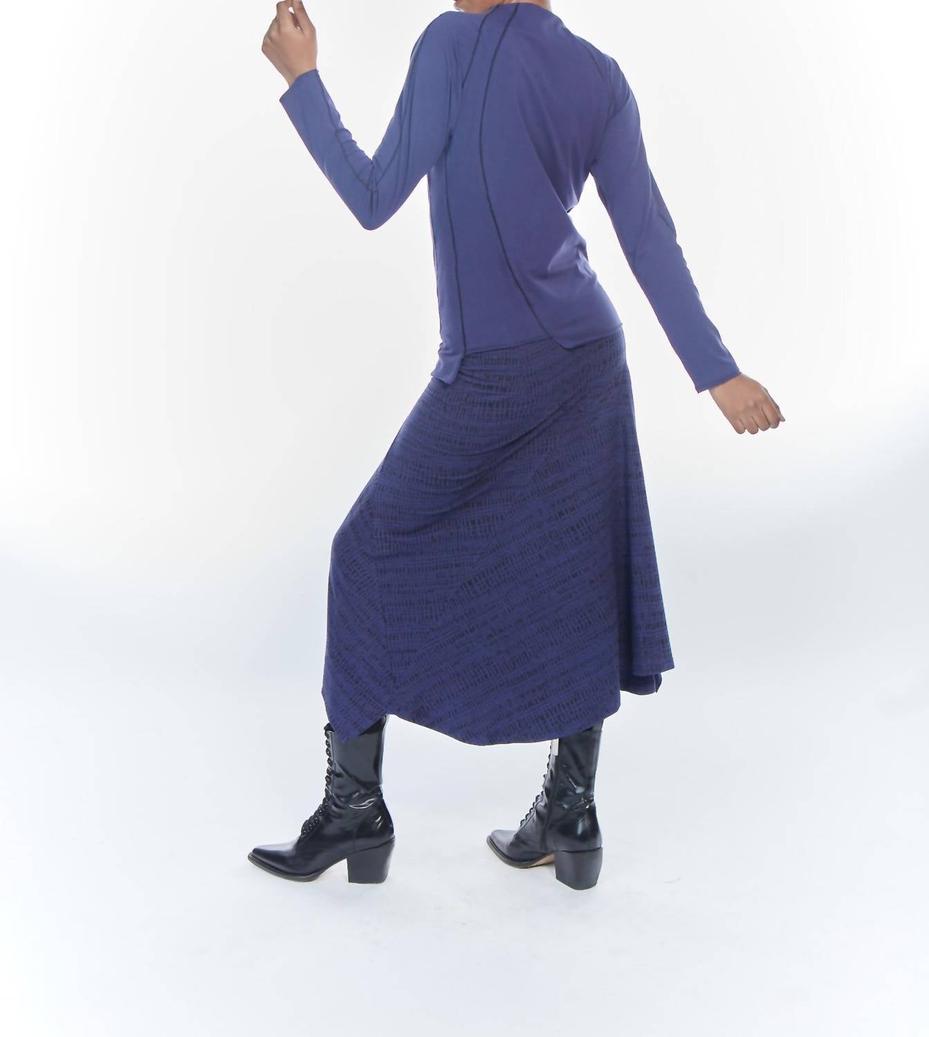 Matthildur - Emilia Contrast Stitching Long Sleeve Top