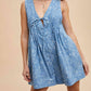 Anniewear - Heather Floral Print Denim Romper