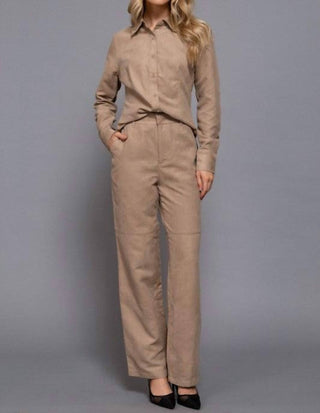 Active Basic - Suede Straight Leg Pants