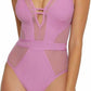 Becca - Plunge-neck One-piece Swimsuit