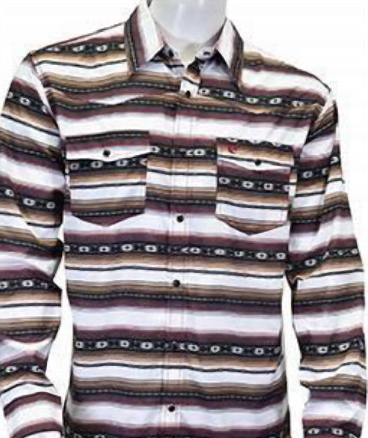 Cowboy Hardware - Men's Striped Aztec Long Sleeve Print