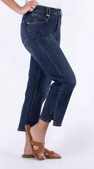 Judy Blue - Calça jeans cropped com fendas laterais