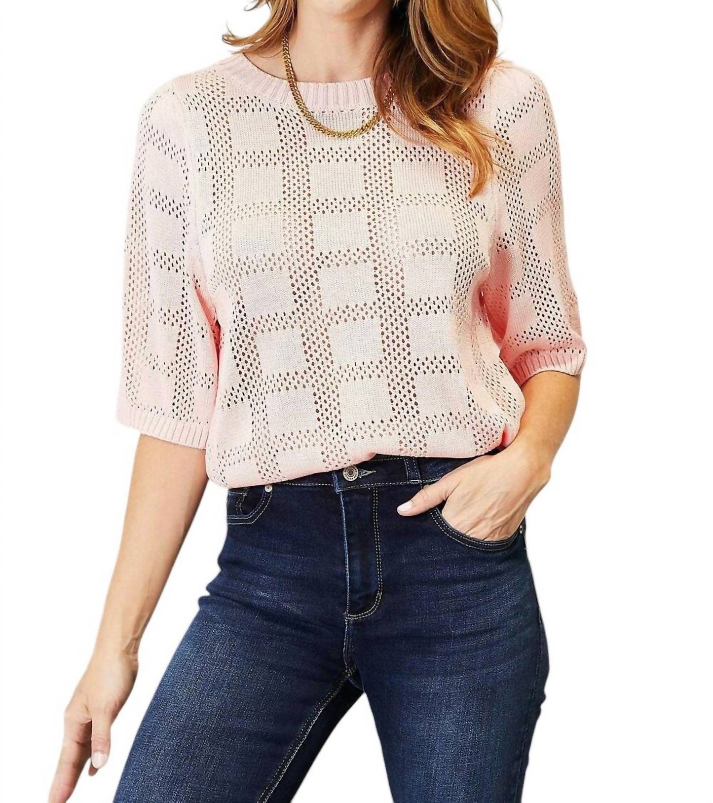 Double Take - Chic Ribbed Round Neck Knit Top