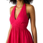 Steve Madden - Piper Stretch Smocked Waist Halter Tie Midi Dress