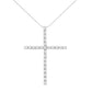 .925 Sterling Silver 3.0 Cttw Round Shape Diamond 1-1/2" Cross Pendant with Box Chain Necklace (I-J Color, I2-I3 Clarity) - 18"