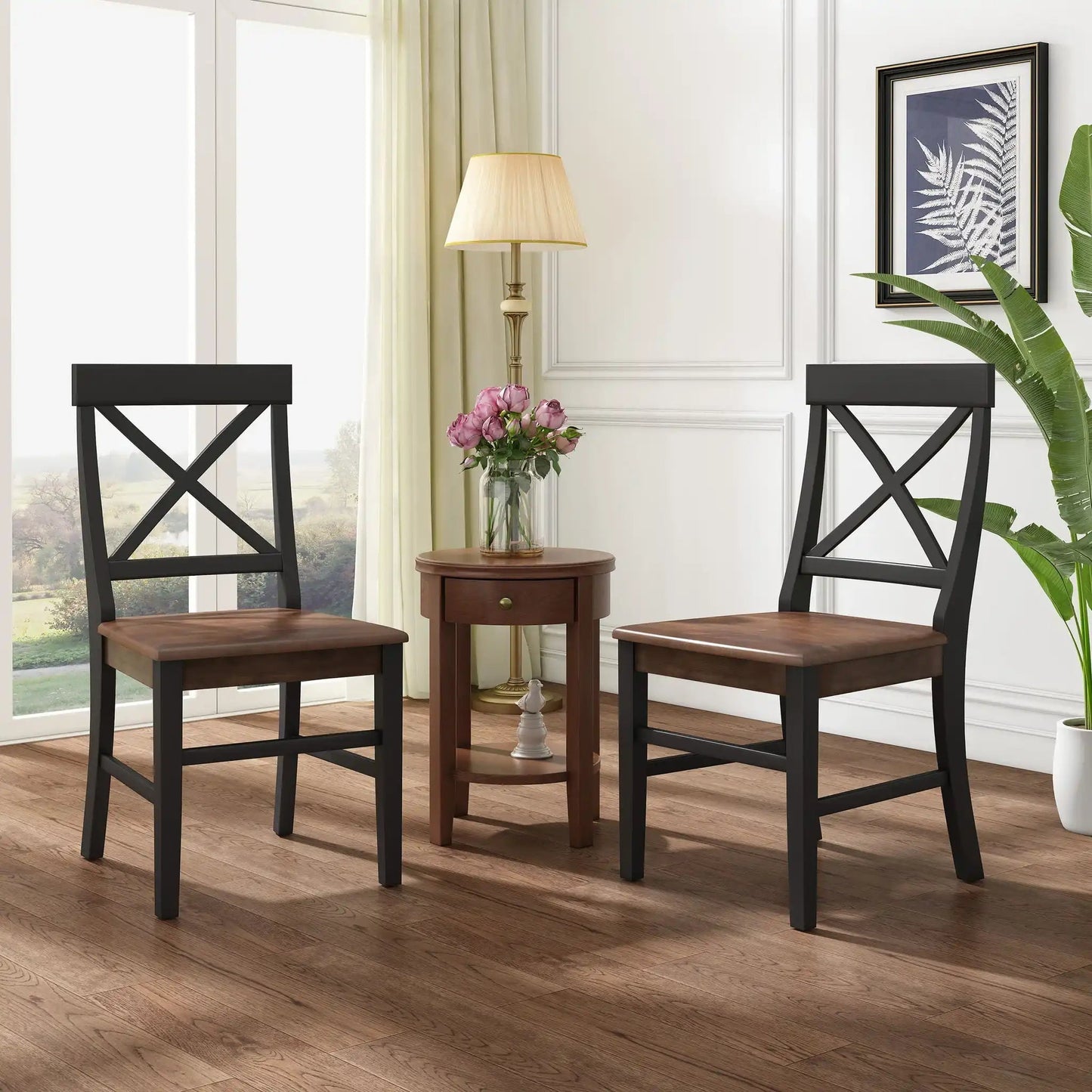 Plethora Dining Chair With X-Shaped Back (Set of 2)