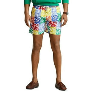 Ralph Lauren Men's Yellow Traveler Classic Swim Trunk - Medium