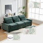 Modern Comfy Chenille L Shaped Sectional Sofa with Movable Ottoman