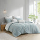 3 Piece Cotton Jacquard Comforter Set Aqua Full/Queen