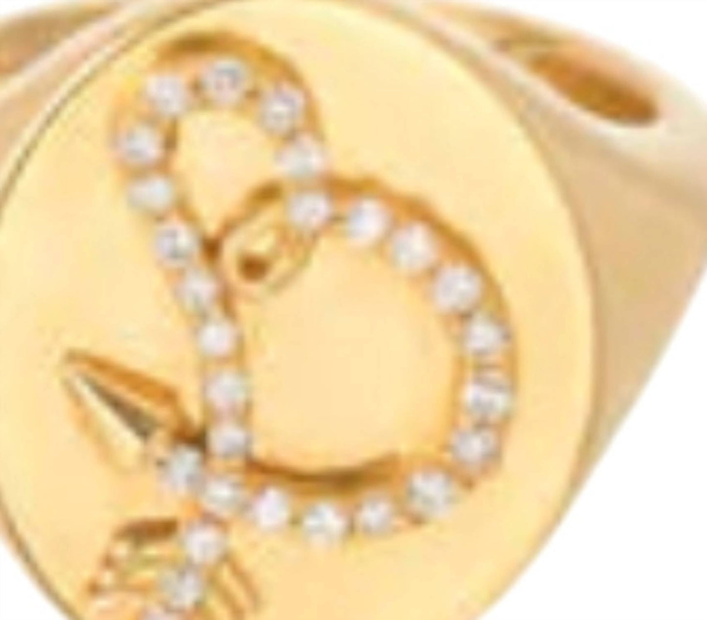 Adina Reyter - Women's Diamond Arrow Initial Signet Ring - B
