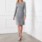 Karen Kane - Long Sleeve Shirred Metallic Dress