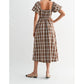 Camellia - Jori Plaid Tie Front Midi Dress