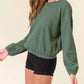 Doe And Rae - Puff Long Sleeve Bottom Elastic Oversized Top