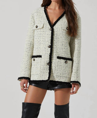 Astr - Collins Contrast Tweed Jacket