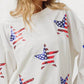 Trendsi - BiBi American Flag Sequin Star Sweatshirt