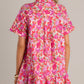 Entro - Floral Button Down Short Dress