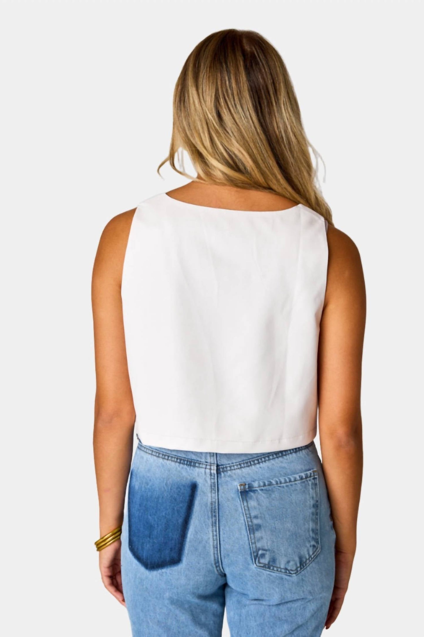 Buddylove - "It's Game Day!" White Faux Leather Crop Top