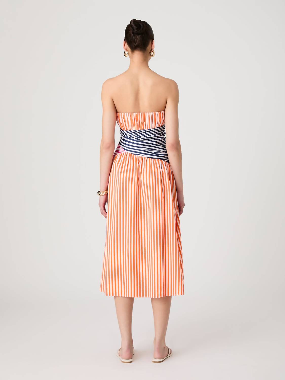 French Connection - Alexis Stripe Strapless Midi Dress