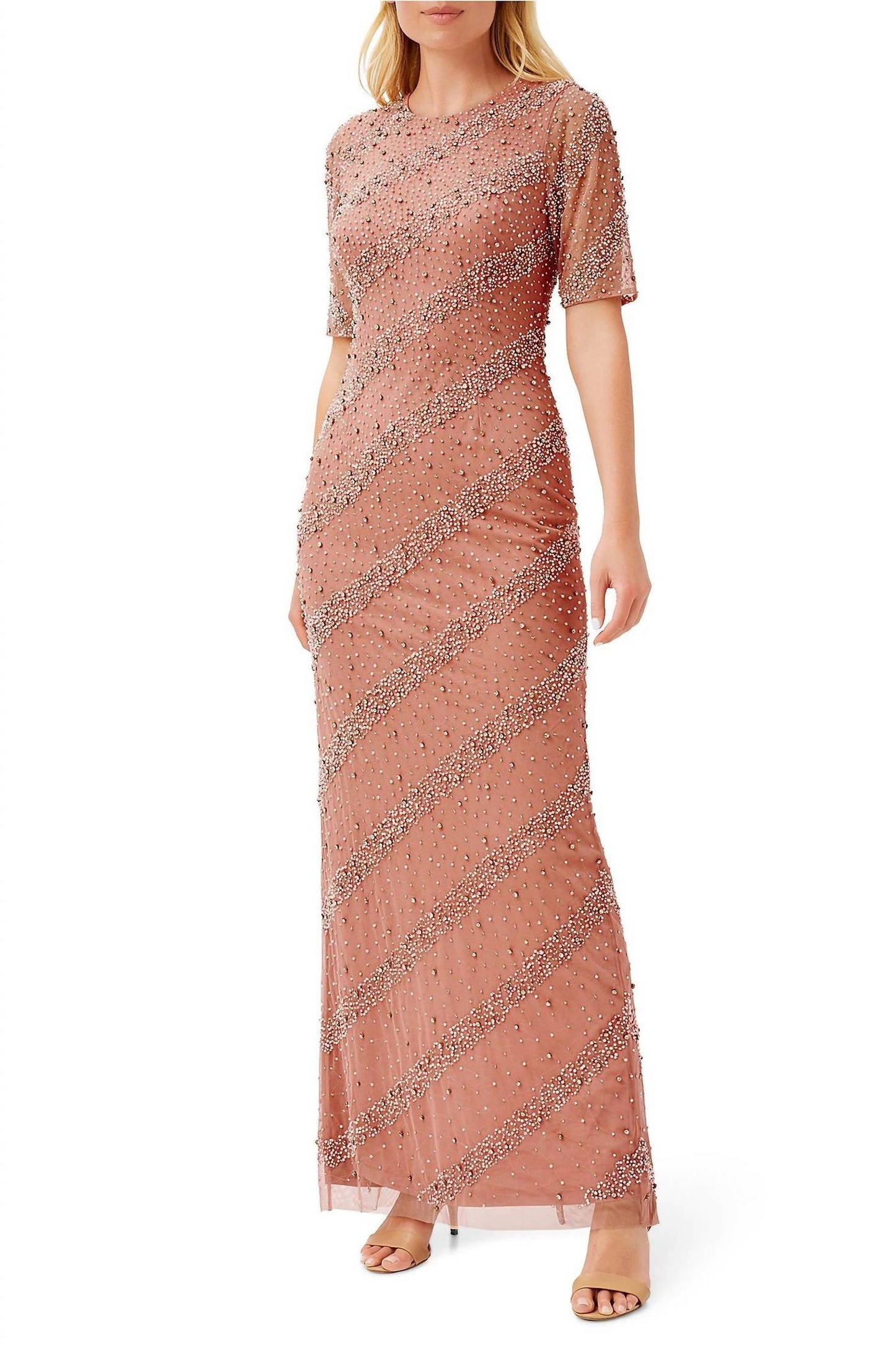 Aidan Mattox - Back Slit Beaded Long Dress