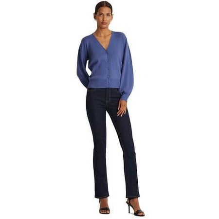 Ralph Lauren Blouson-Sleeve Cardigan In Blue