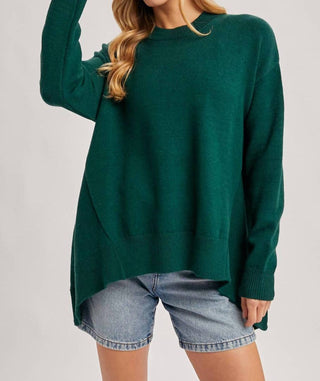 Bluivy - Women's Mock Neck Trapeze Knit Sweater