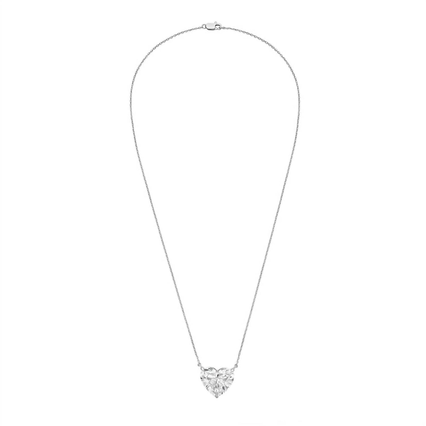 Diana M Jewels - Women's Lab Grown Diamond Solitaire Pendant Heart Necklace
