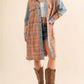 Blue B - Plaid Denim Snap Up Shirt Jacket